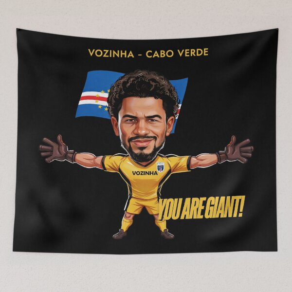 Item preview, Cape Verde Goalkeeper Vozinha Caricature | YOU ARE GIANT! | Cabo Verde Football Fan Art designed and sold by paulo silveira.