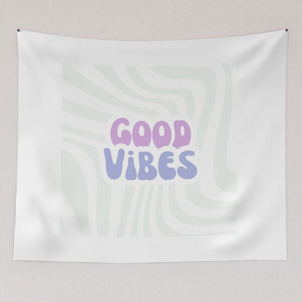 Item preview, Good Vibes – Green Pattern & Mauve Blue Design designed and sold by Aliss20.