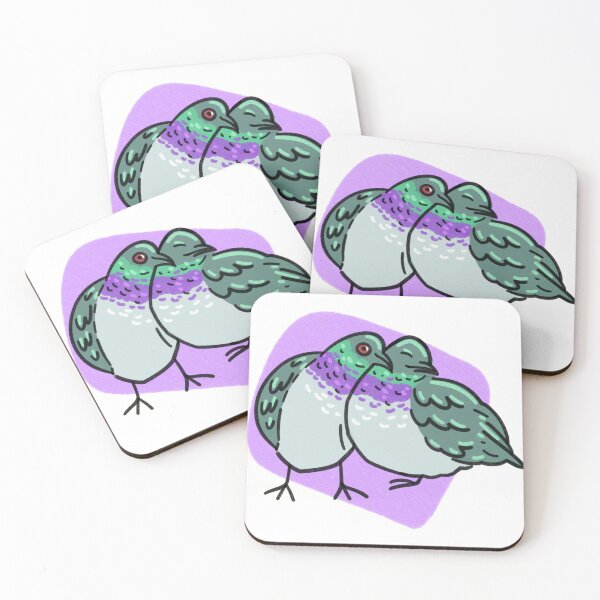 Item preview, Cuddling Pigeons (purple)  designed and sold by SamuelDendro.