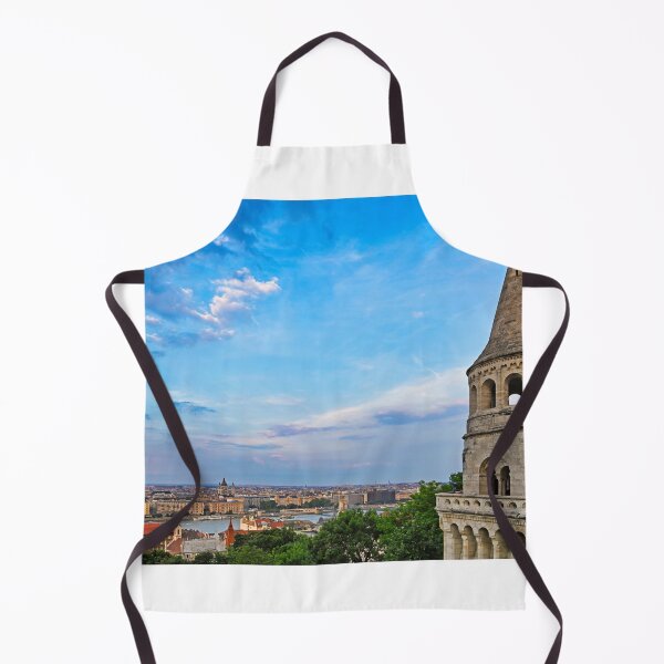 Item preview, Fisherman's Bastion panoramic view with town from the hillside in sunset, Budapest, Hungary designed and sold by goceris.