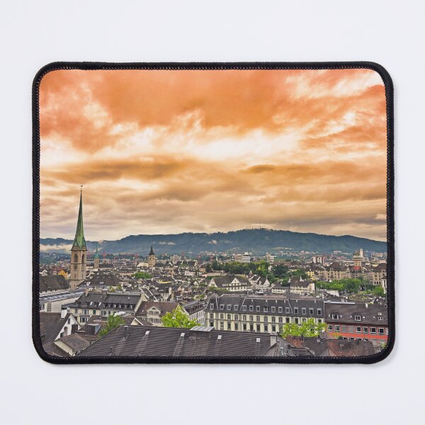 Item preview, Dramatic red sky sunset over Zurich, Switzerland designed and sold by goceris.