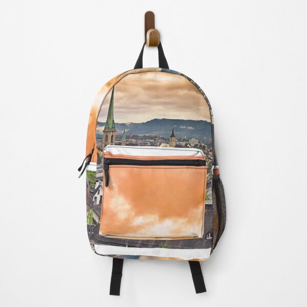 Item preview, Dramatic red sky sunset over Zurich, Switzerland designed and sold by goceris.