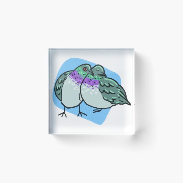 Item preview, Cuddling Pigeons (blue)  designed and sold by SamuelDendro.