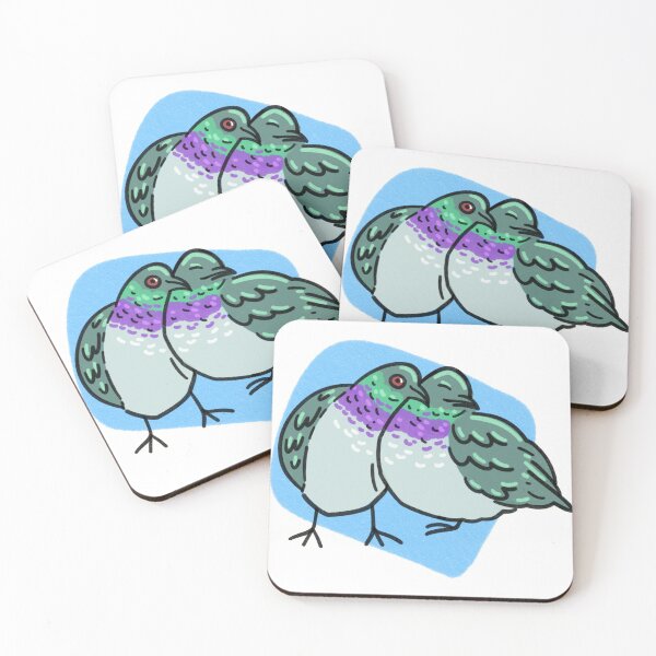 Item preview, Cuddling Pigeons (blue)  designed and sold by SamuelDendro.