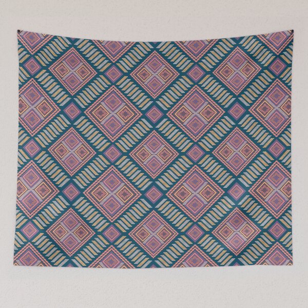 Item preview, Boho Geometric Diamond Pattern | Retro Tribal Seamless Abstract Design designed and sold by StudiobyTara.