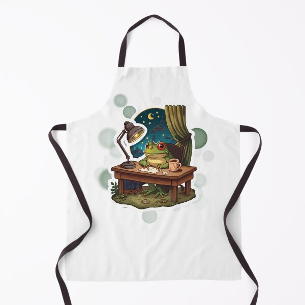 Item preview, Cute Frog Working Late Cozy Cottagecore designed and sold by iamKRUK.