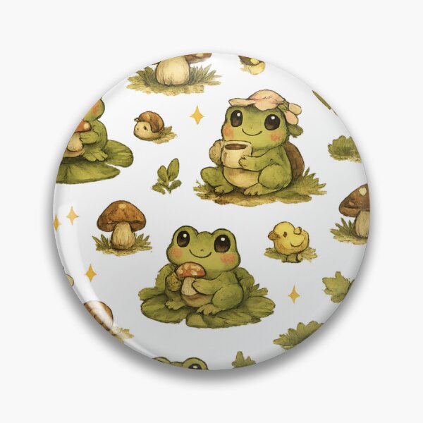 Item preview, Earthy Frogcore Forest Pattern – Cozy Cottagecore Frog Design designed and sold by Shadowframe Studios.