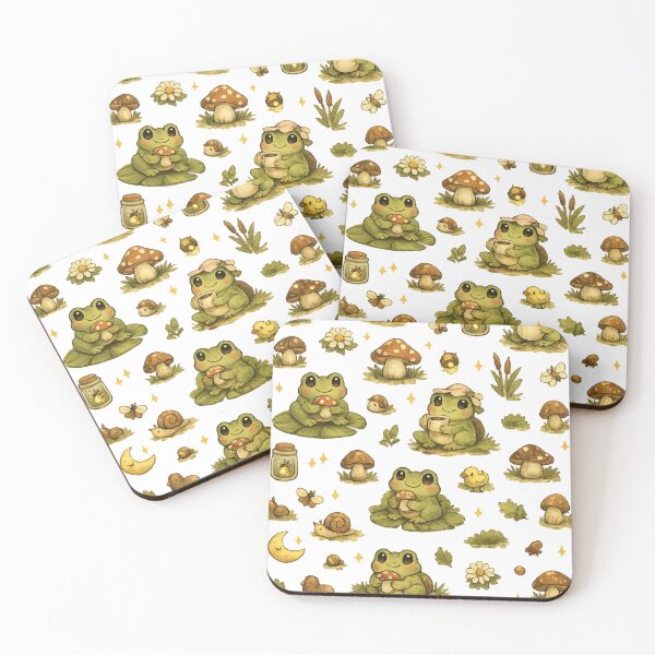 Item preview, Earthy Frogcore Forest Pattern – Cozy Cottagecore Frog Design designed and sold by Shadowframe Studios.