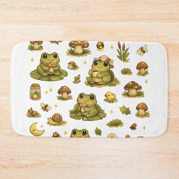 Item preview, Earthy Frogcore Forest Pattern – Cozy Cottagecore Frog Design designed and sold by Shadowframe Studios.