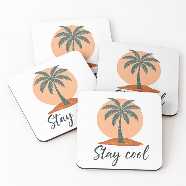 Item preview, Stay Cool Retro Palm Tree Sunset Beach designed and sold by ThunderRed.