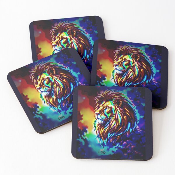 Item preview, Leo: Celestial King | Neon Cosmic Zodiac Lion designed and sold by Jus1sicpuppy.