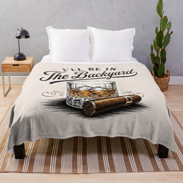 Item preview, I'll Be in the Backyard, Funny Whiskey & Cigar BBQ, Bourbon Lover, Father's Day Gift for Dad designed and sold by Sprinkle12345.