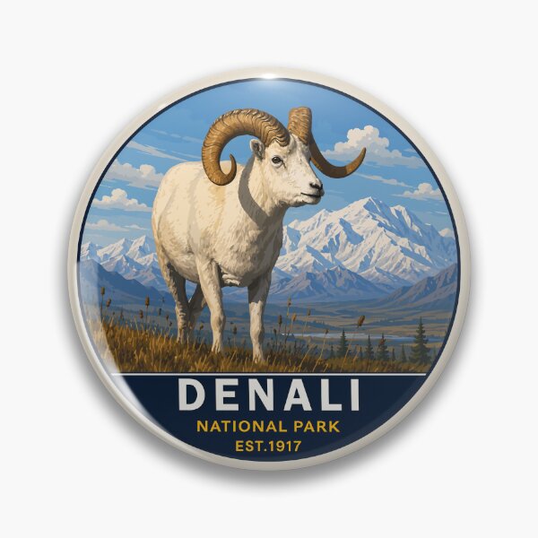 Item preview, Denali National Park Retro Mountain Wilderness designed and sold by Gideon Emmerich.