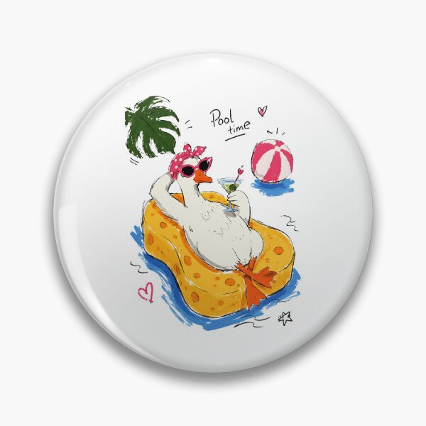 Item preview, Pool Time Funny Duck with Sunglasses & Cocktail – Hand-Drawn Art designed and sold by RamyGallery.