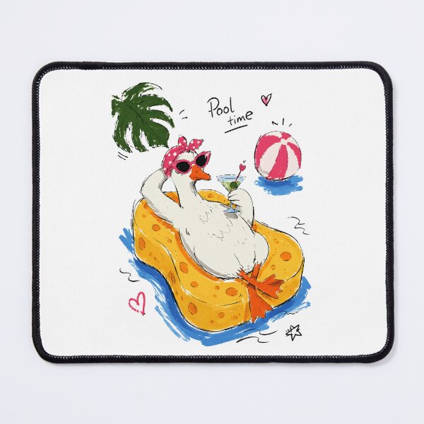 Item preview, Pool Time Funny Duck with Sunglasses & Cocktail – Hand-Drawn Art designed and sold by RamyGallery.