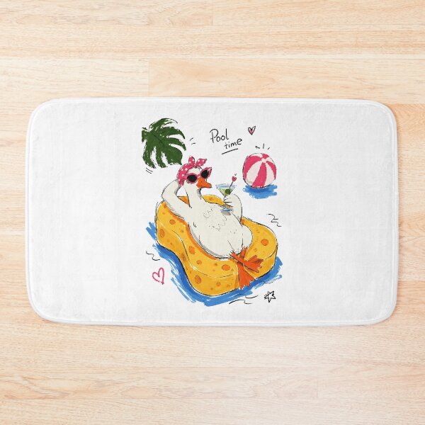 Item preview, Pool Time Funny Duck with Sunglasses & Cocktail – Hand-Drawn Art designed and sold by RamyGallery.