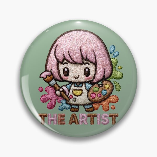 Item preview, Cute Embroidery Artist Doll with Paint Palette designed and sold by MegaNovaArt.