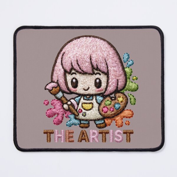 Item preview, Cute Embroidery Artist Doll with Paint Palette designed and sold by MegaNovaArt.