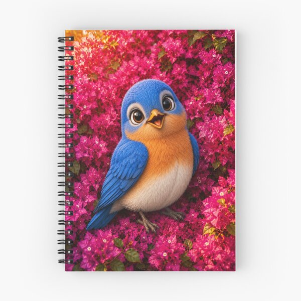 Item preview, Cute Bluebird Among Pink Blossoms designed and sold by Rohan132.
