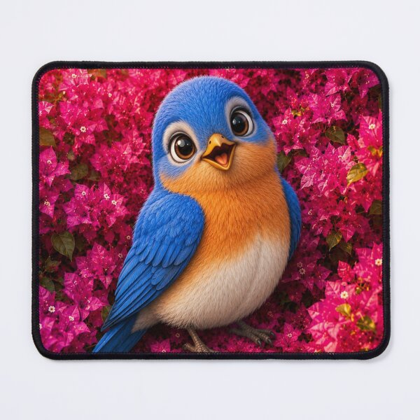 Item preview, Cute Bluebird Among Pink Blossoms designed and sold by Rohan132.