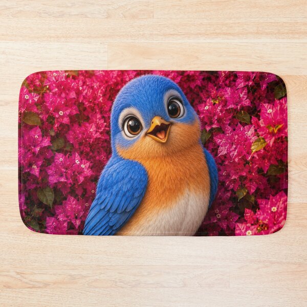 Item preview, Cute Bluebird Among Pink Blossoms designed and sold by Rohan132.