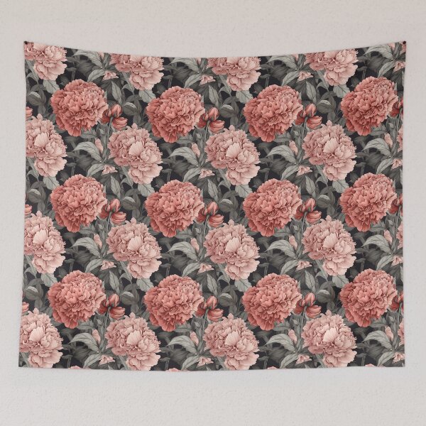 Item preview, Pink Blooms on Black designed and sold by The Painted Lamb.
