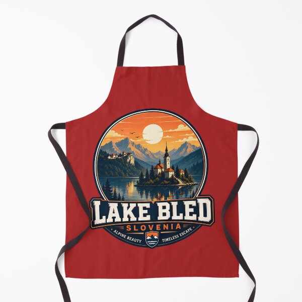 Item preview, Vintage Lake Bled Slovenia Alpine Travel Landscape Art designed and sold by TAOptimus .