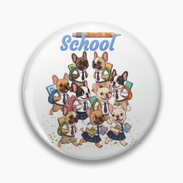 Item preview, Cute French Bulldogs Back to School Cartoon Illustration designed and sold by VibranPalette.