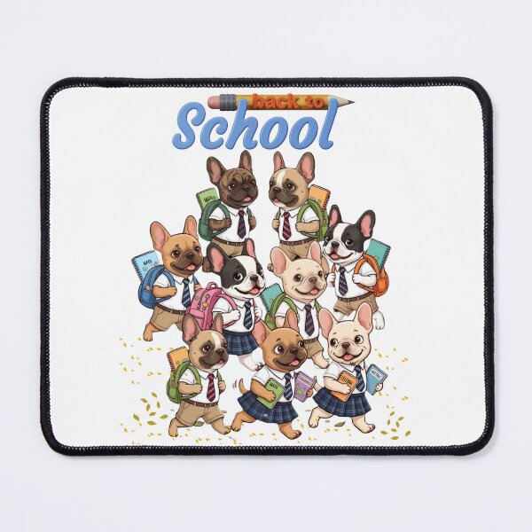 Item preview, Cute French Bulldogs Back to School Cartoon Illustration designed and sold by VibranPalette.