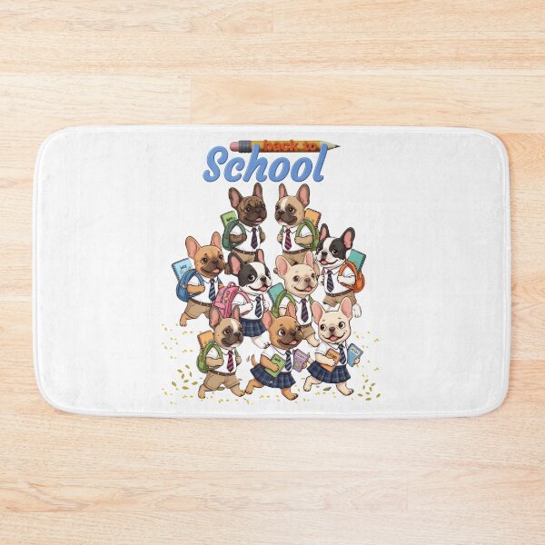 Item preview, Cute French Bulldogs Back to School Cartoon Illustration designed and sold by VibranPalette.