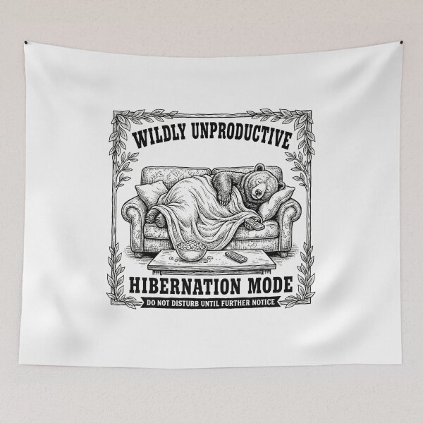 Item preview, Wildly Unproductive Hibernation Mode Vintage Bear Couch designed and sold by SiarheiYur.