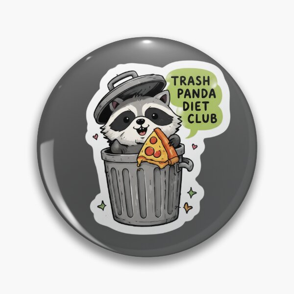 Item preview, Funny Inappropriate Trash Panda Diet Club Funny Raccoon Sticker | Cute Pizza Meme Cartoon designed and sold by Bhaskar Digital Art.