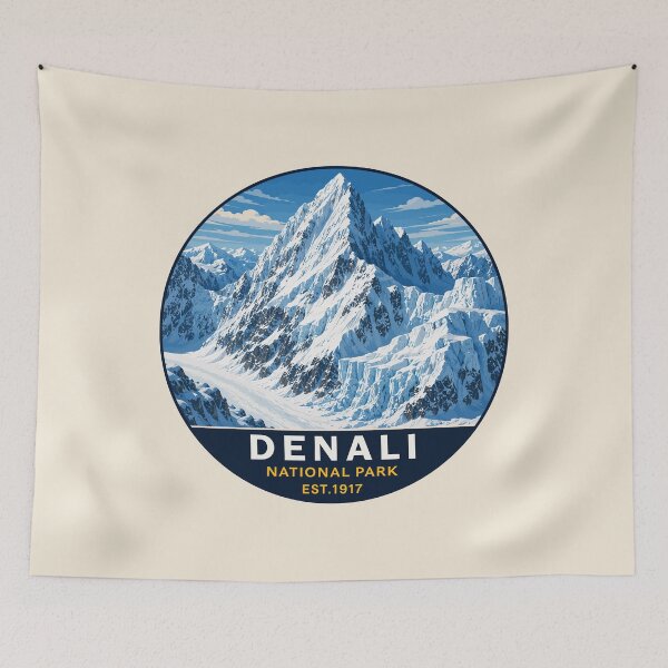 Item preview, Denali National Park Retro Mountain Wilderness designed and sold by Gideon Emmerich.