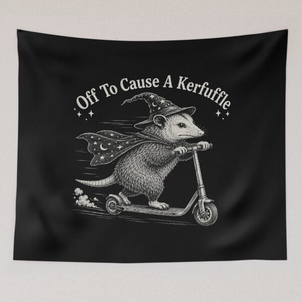 Item preview, Off To Cause A Kerfuffle, Funny Opossum Scooter, Mental Health, Sarcastic Humor, Animal Lover Gift designed and sold by Sprinkle12345.