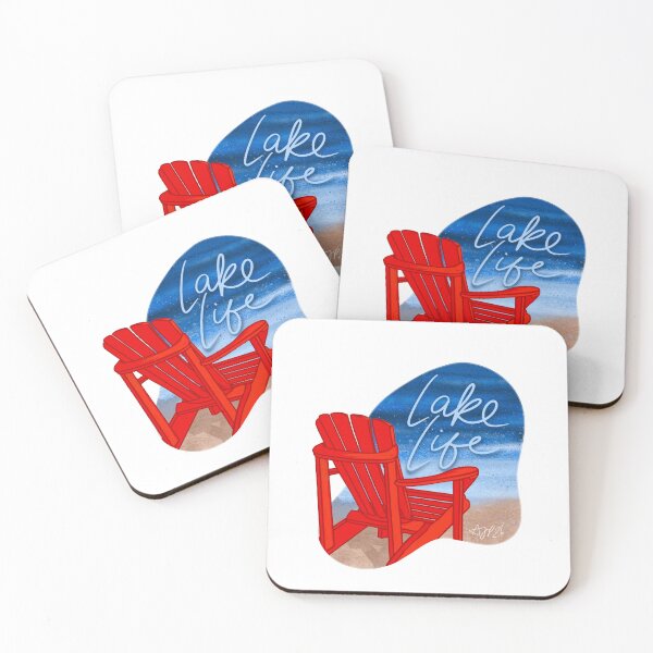 Item preview, Chill Vibes Red Adirondack Beach Chair By The Lake designed and sold by DesignChaser.