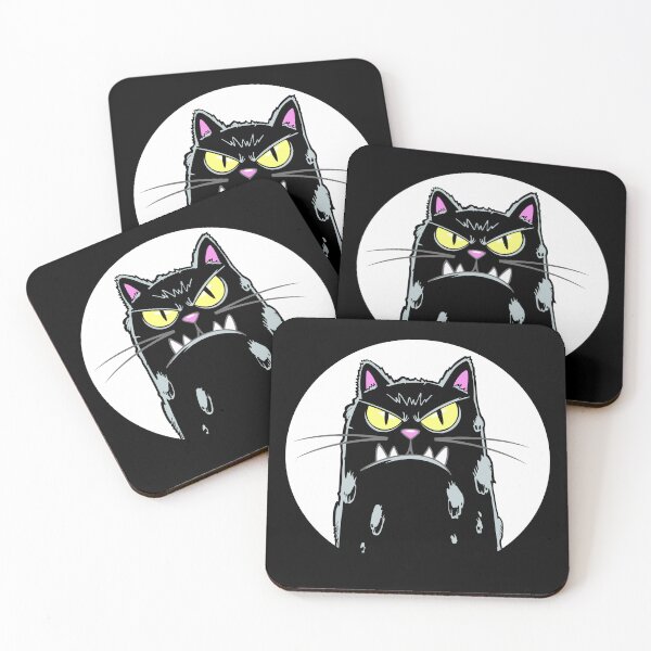 Item preview, Black cat on a white background designed and sold by QuanntixArt.