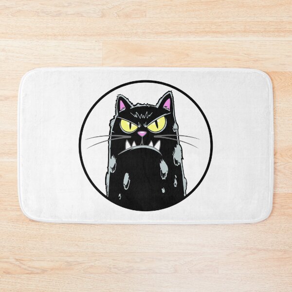 Item preview, Black cat on a white background designed and sold by QuanntixArt.