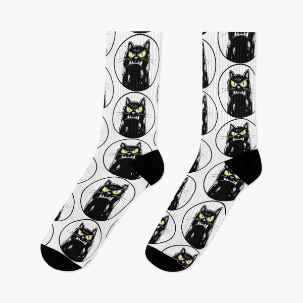 Item preview, Black cat on a white background designed and sold by QuanntixArt.