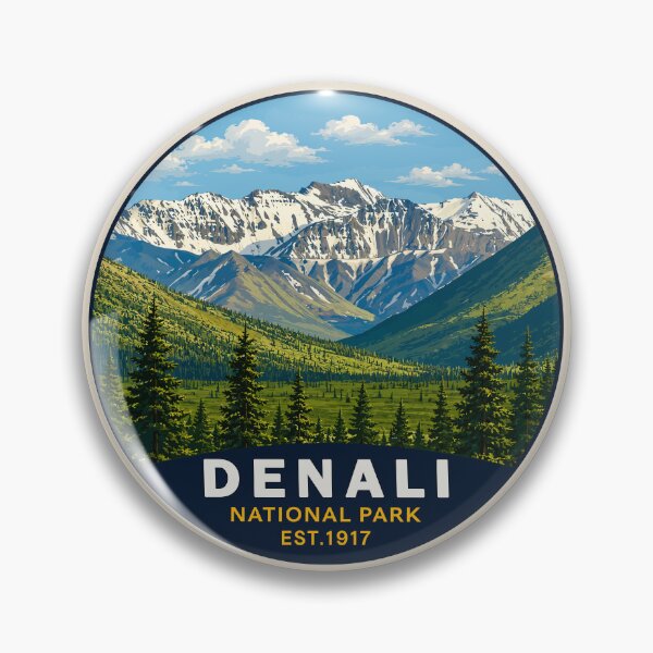 Item preview, Denali National Park Retro Mountain Wilderness designed and sold by Gideon Emmerich.