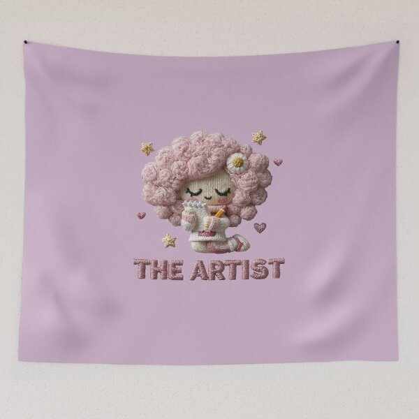 Item preview, The Artist Cute Writer Doll Embroidery Design designed and sold by MegaNovaArt.