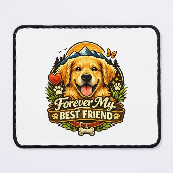 Item preview, Forever My Best Friend Golden Retriever Puppy Mountain Sunset Dog Lover Design designed and sold by Sahil Randhawa.