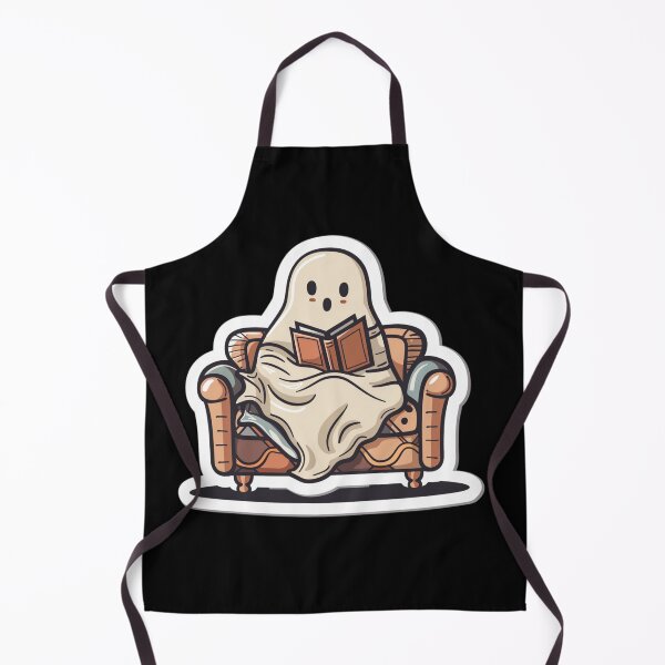 Item preview, Cozy Ghost Reading Book Aesthetic Die Cut Sticker designed and sold by VectorForge.