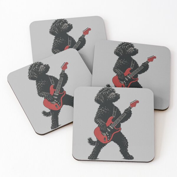 Item preview, Vintage Goldendoodle Rock Playing Guitar Funny Dog designed and sold by khallidaart.