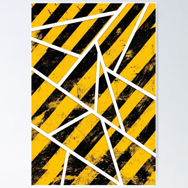 Item preview, Grunge Geometric Hazard Stripes designed and sold by TOM JACK.