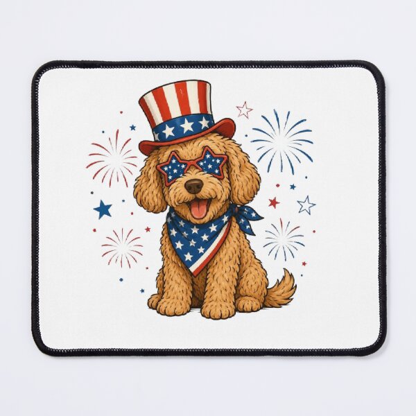 Item preview, Patriotic Goldendoodle Dog | Funny Fourth of July American Flag Puppy designed and sold by AveniaOficial.