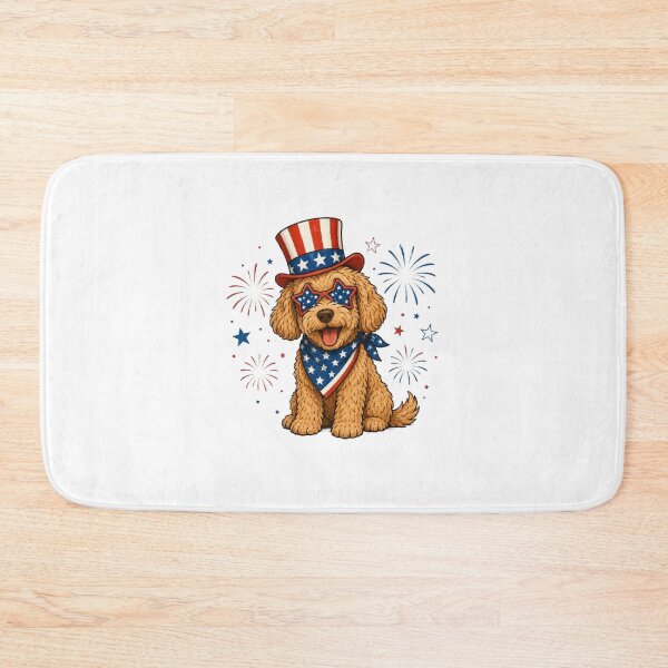 Item preview, Patriotic Goldendoodle Dog | Funny Fourth of July American Flag Puppy designed and sold by AveniaOficial.