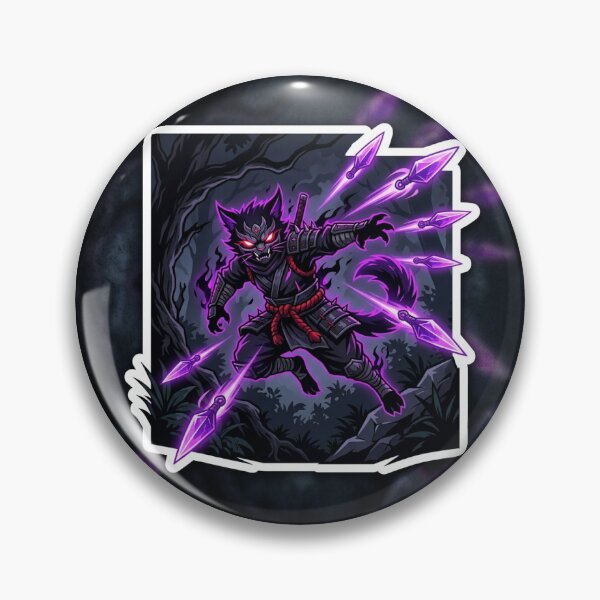 Item preview, Demonic Shadow Ninja Cat Anime Sticker designed and sold by uegi.
