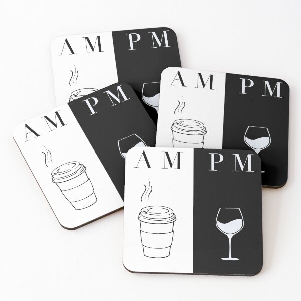 Item preview, Modern Black and White Coffee Morning Wine Night designed and sold by JustFeature.