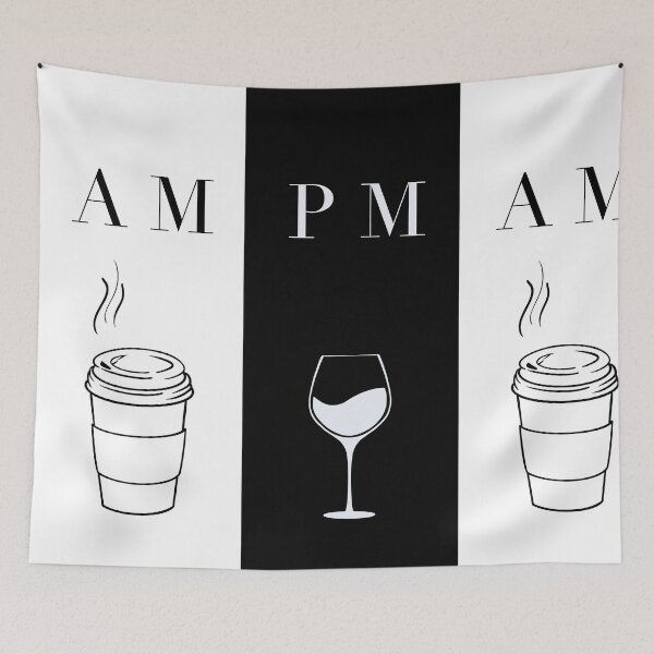 Item preview, Modern Black and White Coffee Morning Wine Night designed and sold by JustFeature.