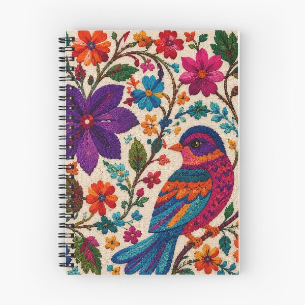 Item preview, Traditional Mexican Folk Art Colorful Embroidered Bird Floral designed and sold by BrainCurves.